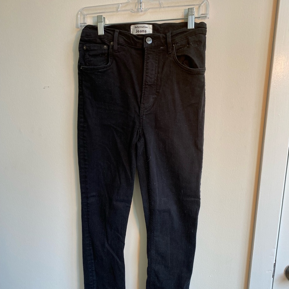Reformation black high & skinny jeans